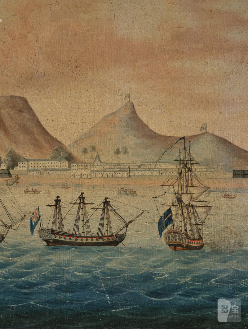 A rare Chinese Export painting of 'Table Mountain', - 图5